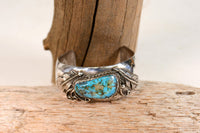 Navajo Sterling Silver and Turquoise Cuff Bracelet