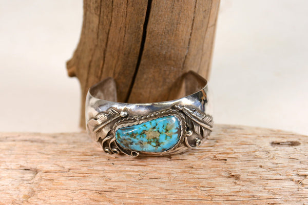 Navajo Sterling Silver and Turquoise Cuff Bracelet