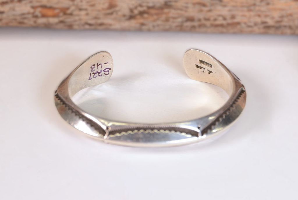 Navajo Sterling Silver Cuff Bracelet by  Angela Lee