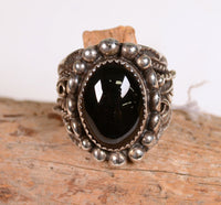 Navajo Sterling Silver and Onyx Ring Size: 10