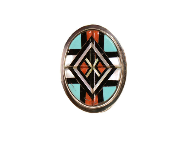 Vintage Yelmo Natachu Zuni Multistone Inlay Ring Size: 9.75