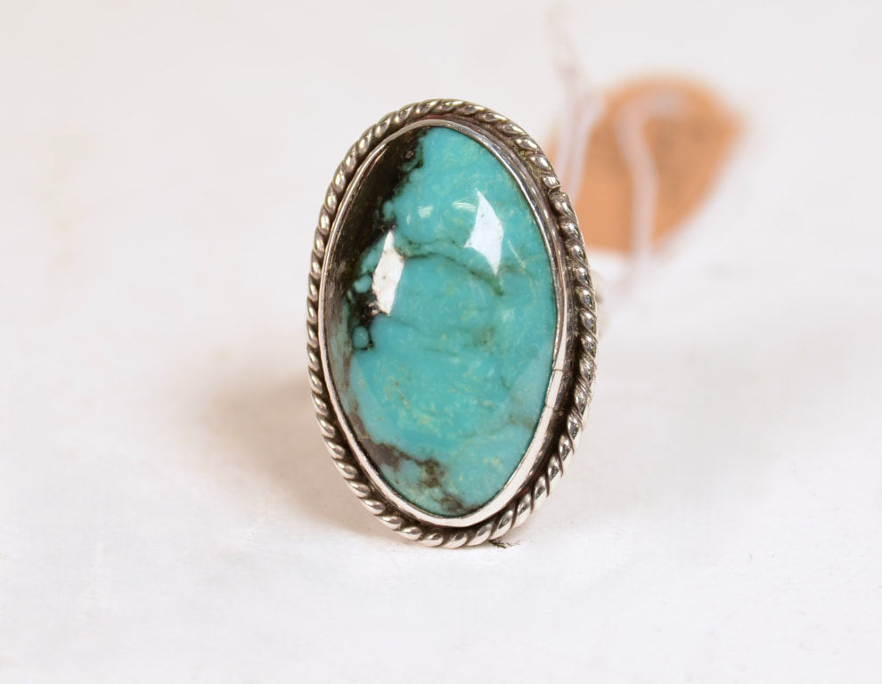 Navajo Sterling Silver and Turquoise Ring Size: 7