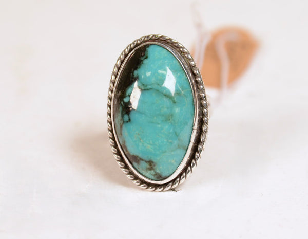 Navajo Sterling Silver and Turquoise Ring Size: 7
