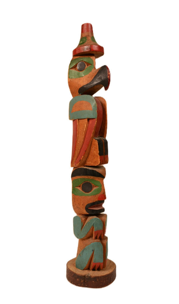 Antique Northwest Coast Totem Pole: Nootka