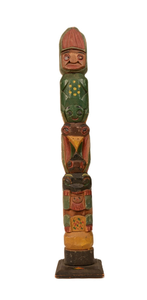 Antique Northwest Coast Totem Pole: Nootka