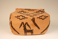Antique Panamint Pictorial Bottleneck Basketry