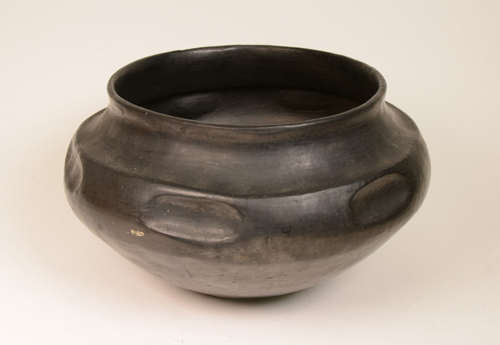 Historic Santa Clara Pueblo Pottery Jar with indented Shoulders
