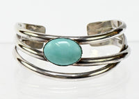 Navajo Sterling Silver and Turquoise Cuff Bracelet