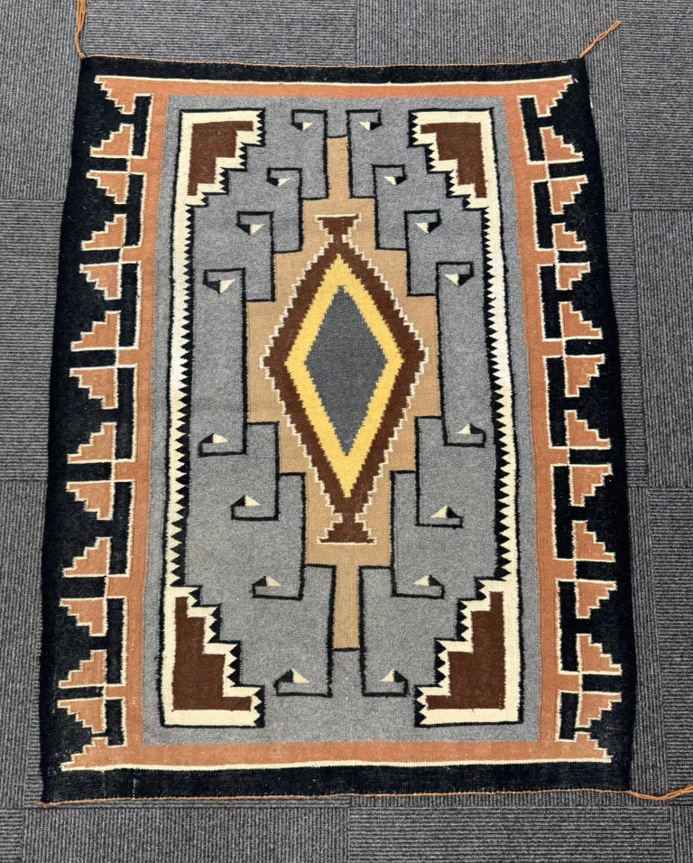 Non-Navajo Textiles, Navajo-Copy Two Gray Hills Style Rug