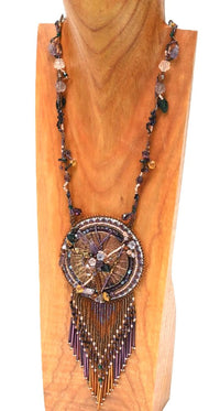 Large Medallion Beaded Necklace