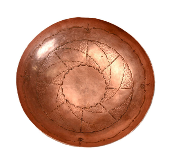 Stamped and etched Copper bowl by Awa Tsireh (Alfonso Roybal)  1898-1955
