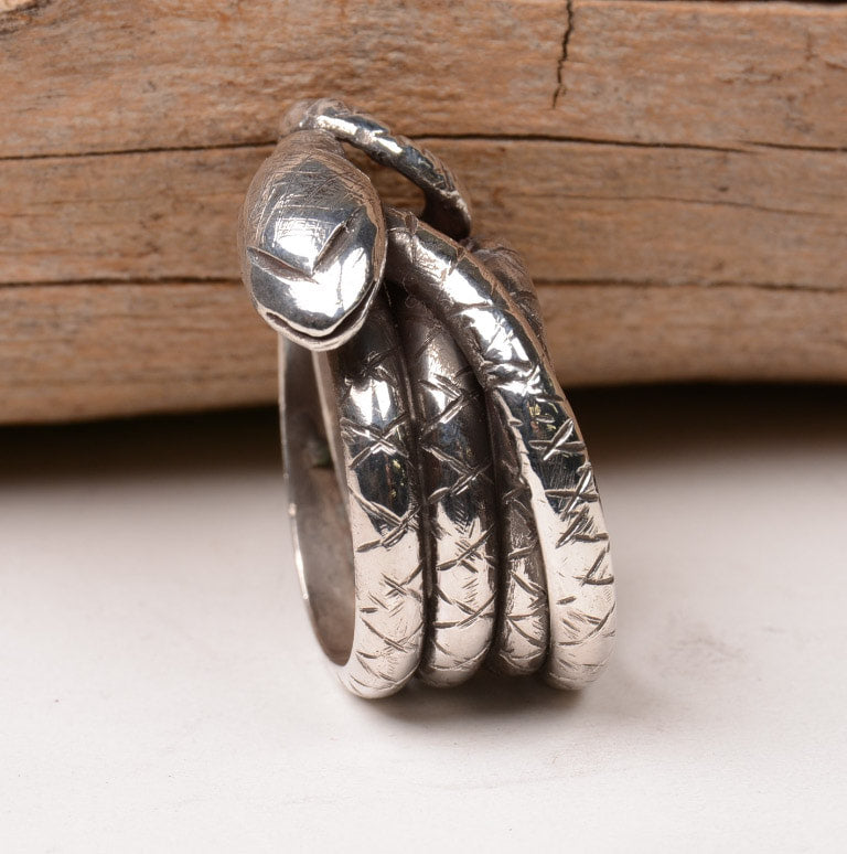 Navajo Sterling Silver Snake Ring Size 12