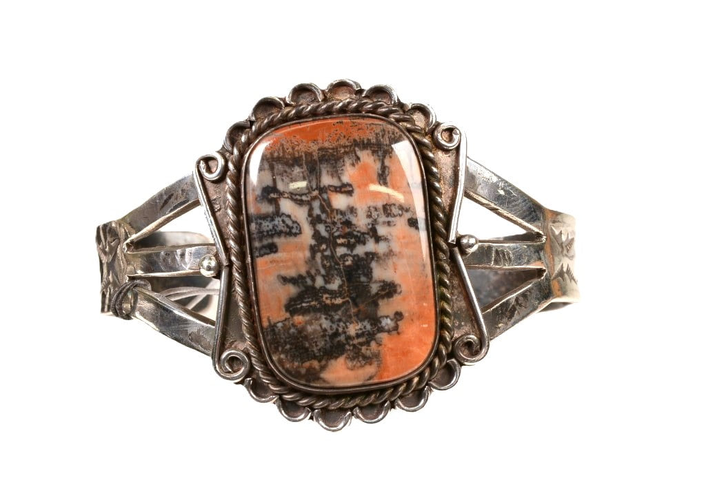 Navajo Sterling Silver "Fred Harvey Style" Cuff Bracelet