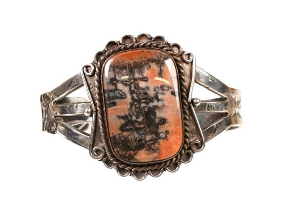Navajo Sterling Silver "Fred Harvey Style" Cuff Bracelet