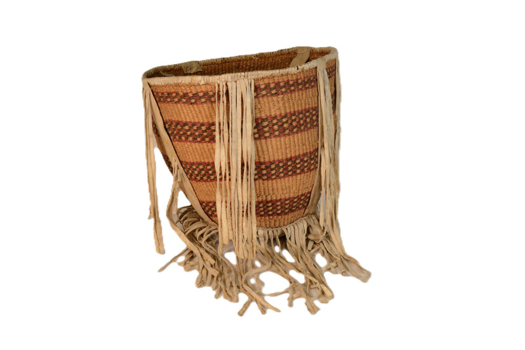 Apache Burden Basket with Hide Fringe