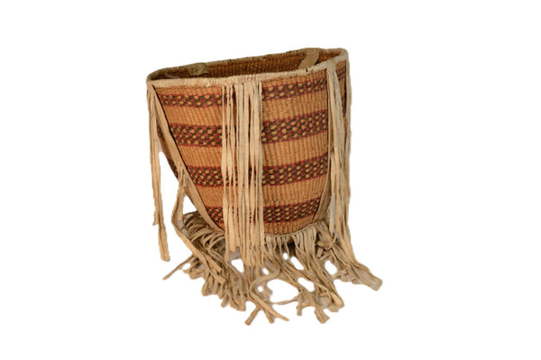 Apache Burden Basket with Hide Fringe