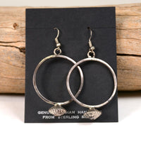Navajo Sterling Silver Old Style Silver Hoops