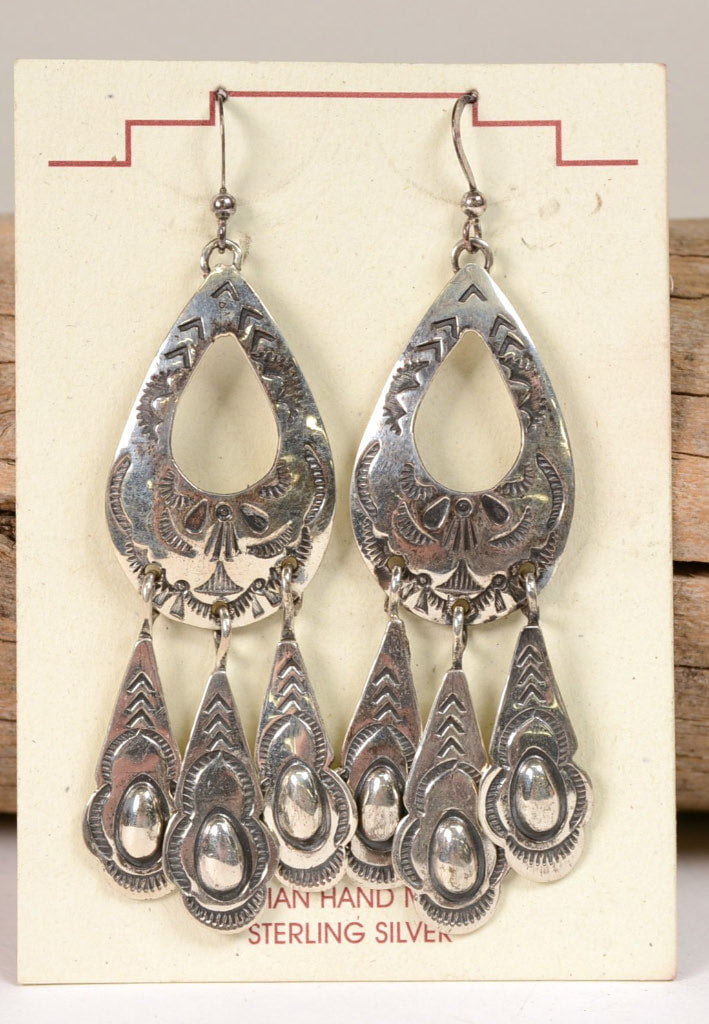 Navajo Earrings Sterling Silver French Hook