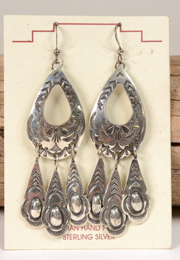 Navajo Earrings Sterling Silver French Hook
