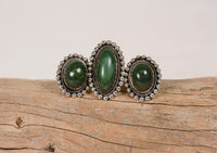 Vintage Taxco Ring Size 6 and Earrings Set - Green Turquoise