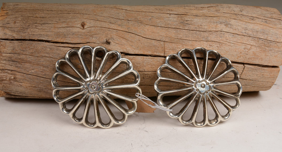 Two Large Navajo Sand Cast Buttons