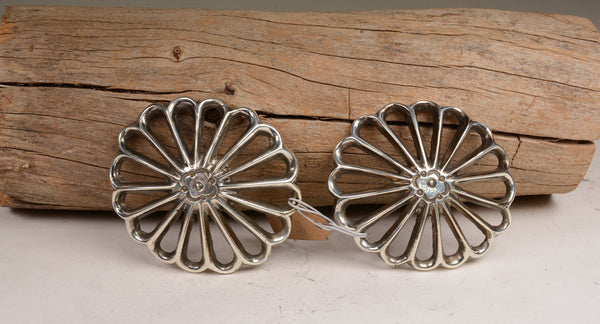 Two Large Navajo Sand Cast Buttons