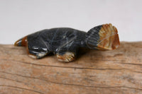 Zuni Fetish: Lizard, Horn Toad Picasso Marble with Turquoise