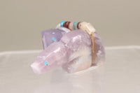Zuni Fetish: Double Purple Bears together by Ed Lemontino