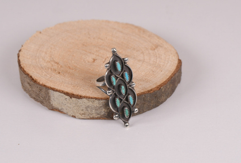 Zuni needlepoint Ring 3.5