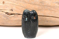 Zuni Fetishes: Corn Maidens by Sandra Quandelacy: Double-Sided Maidens and Corn Maidens, Dark Marble with Inlaid Turquoise and Coral
