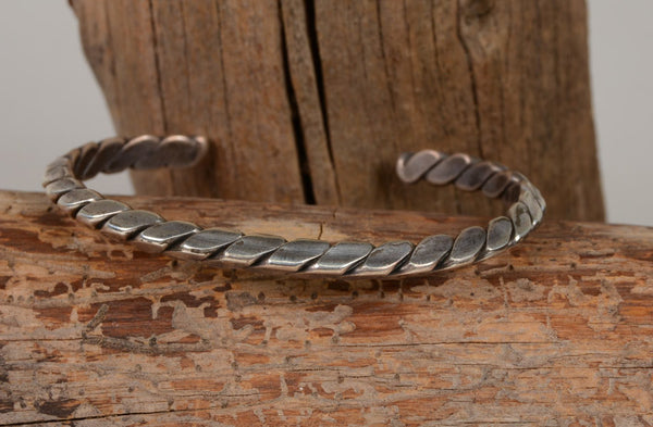 Vintage Navajo Sterling Silver Cuff Guard Bracelet