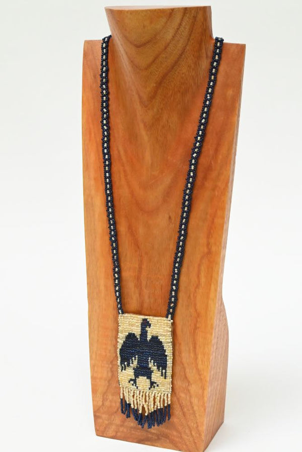 Vintage Makah Eagle Multicolor Beaded Necklace