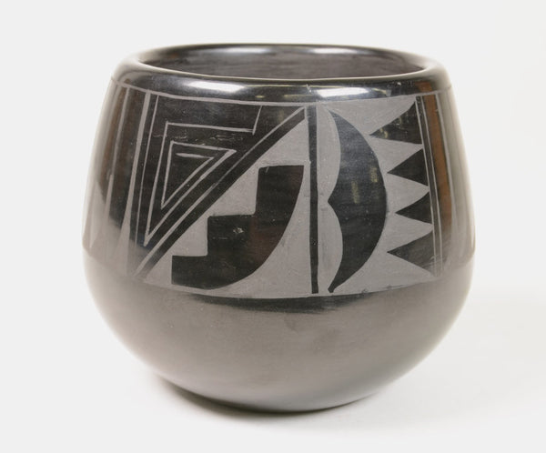 Santa Clara Carved Black Pottery Pueblo Pottery by Ursilita Naranjo (1924-1988)