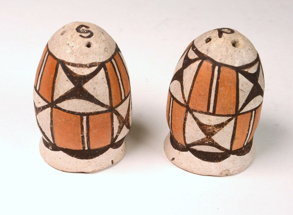 Acoma Pueblo Pottery Salt and Pepper Shakers Pair