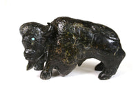 Large Black / Green Marble Bison / Buffalo Fetish by Clive Hustito
