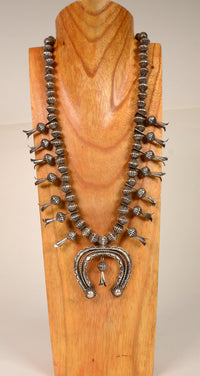 Navajo Mellon Bead Squash Blossom Necklace