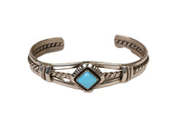 Navajo Sterling Silver and Turquoise Cuff Bracelet