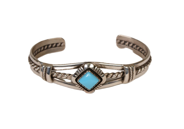 Navajo Sterling Silver and Turquoise Cuff Bracelet