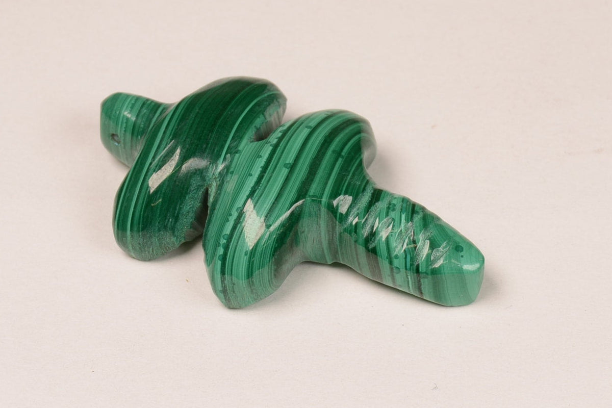 Zuni Dragonfly Fetish Malachite Carving