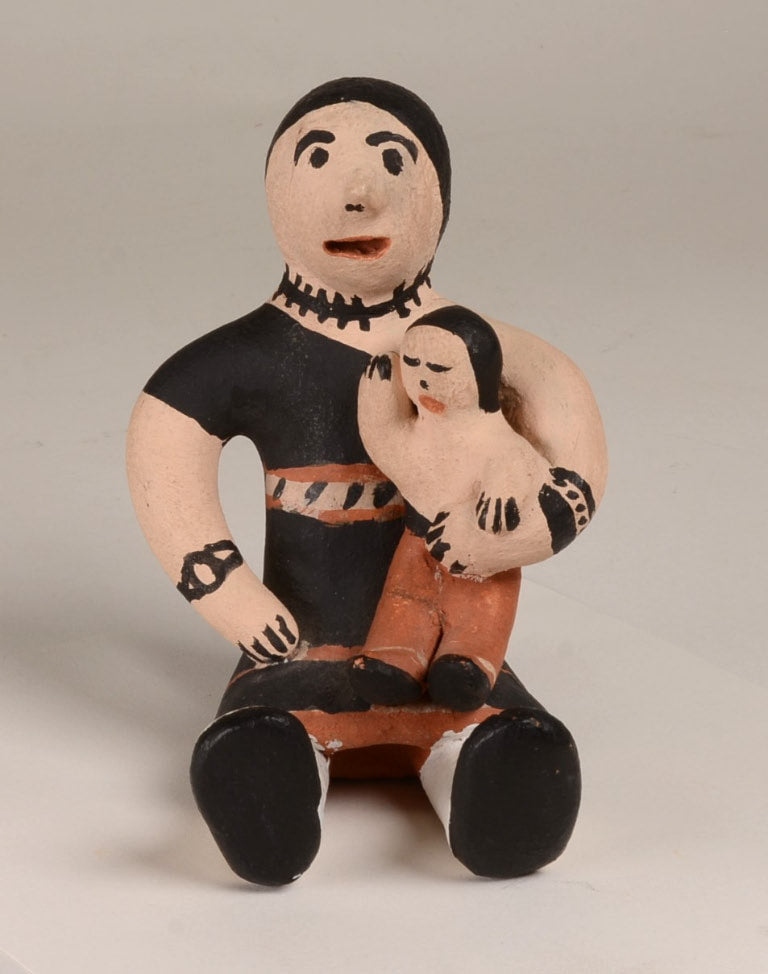Cochiti Pueblo Pottery Storyteller Mother and Child Signed Ortiz