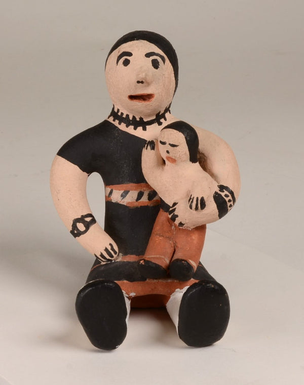 Cochiti Pueblo Pottery Storyteller Mother and Child Signed Ortiz