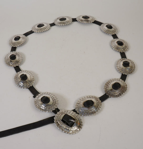 Vintage Navajo Sterling Silver Concho Belt