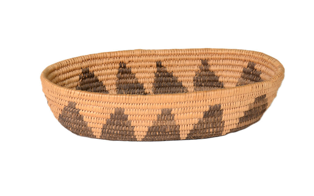 Early Havasupai Coiled Basketry Bowl Oval Form