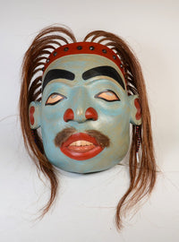 Large Glen Rabena Haida Blue Face Portrait Mask