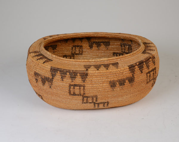 Rare Panamint Coiled Basket / Oval Bottleneck Basket
