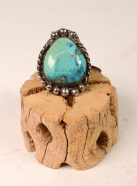 Navajo Sterling Silver and Natural Turquoise Ring Size 6