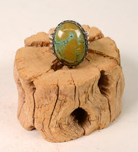 Navajo Sterling Silver and Mohave Turquoise Ring Size 5