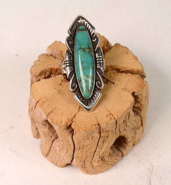 Navajo Sterling Silver and  Turquoise Ring Size 5.25
