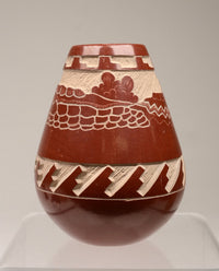 Hopi Redware carved Pottery by Thomas Polacca Nampeyo