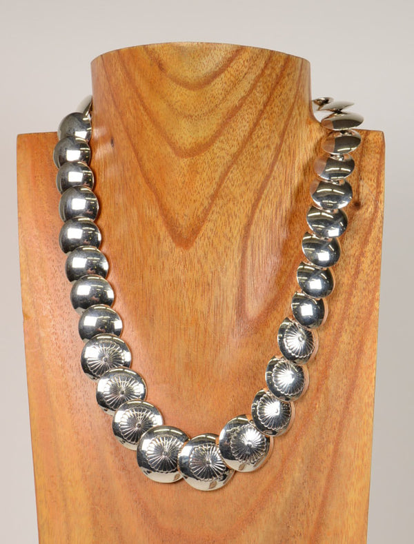 Fine Navajo Jewelry / Necklace Silver by Ina Nez Alawajo